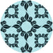 Square Patterned Electric Blue Rug, pat216lblu