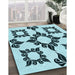 Machine Washable Transitional Electric Blue Rug in a Family Room, wshpat216lblu