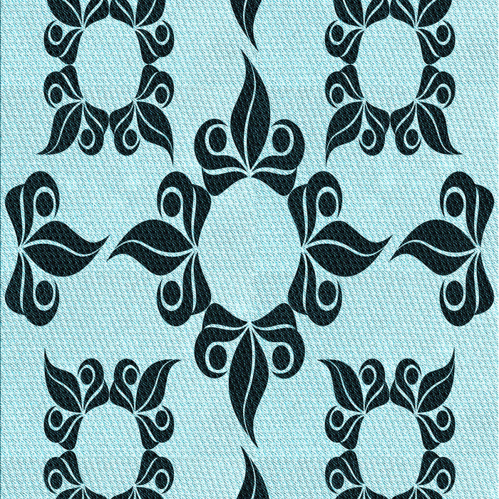 Machine Washable Transitional Electric Blue Rug, wshpat216lblu