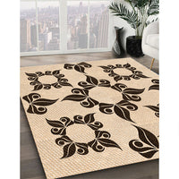 Patterned Saddle Brown Rug, pat216org