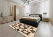Patterned Saddle Brown Rug in a Bedroom, pat216org
