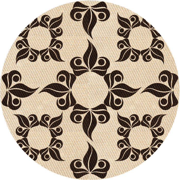 Square Patterned Saddle Brown Rug, pat216org