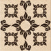 Round Patterned Saddle Brown Rug, pat216org