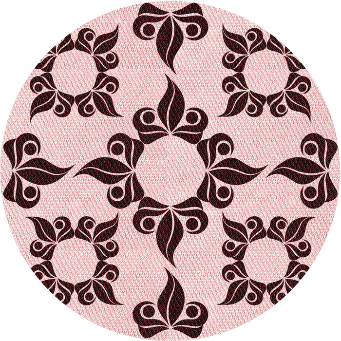 Square Patterned Light Rose Pink Rug, pat216rd