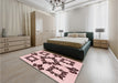 Patterned Light Rose Pink Rug in a Bedroom, pat216rd