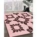 Machine Washable Transitional Light Rose Pink Rug in a Family Room, wshpat216rd