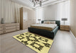 Patterned Oak Brown Rug in a Bedroom, pat216yw