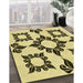 Patterned Oak Brown Rug in Family Room, pat216yw