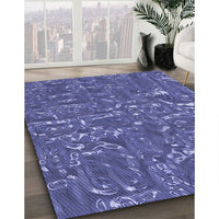 Patterned Deep Periwinkle Purple Rug, pat2160blu