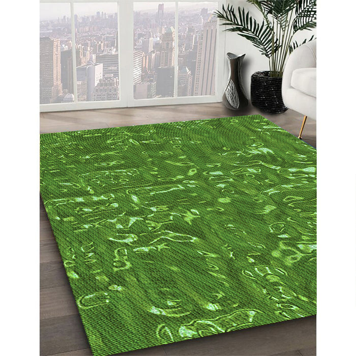 Machine Washable Transitional Apple Green Rug in a Family Room, wshpat2160grn