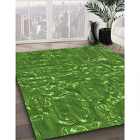 Patterned Apple Green Rug, pat2160grn