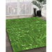 Patterned Apple Green Rug in Family Room, pat2160grn