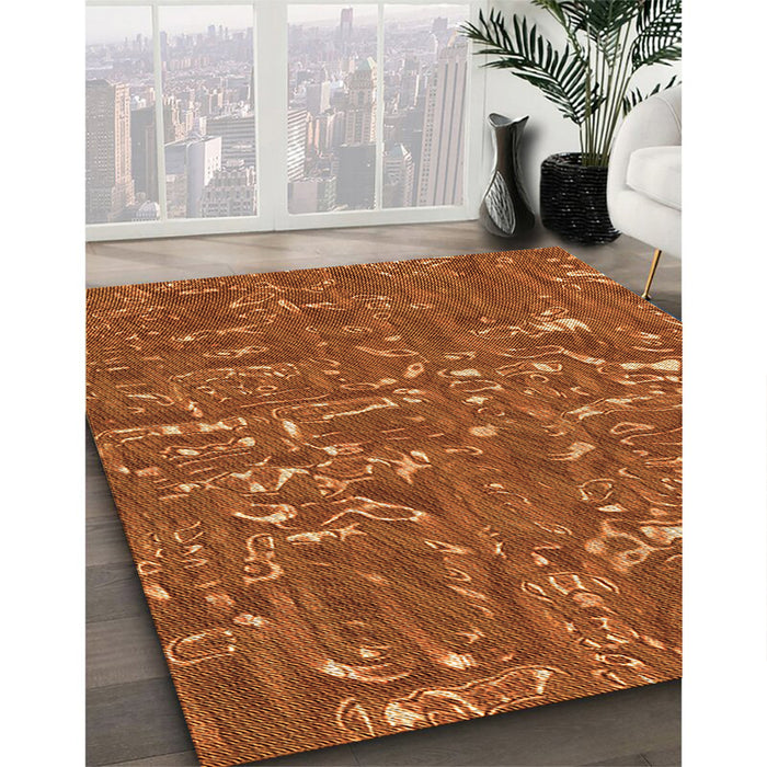 Machine Washable Transitional Neon Orange Rug in a Family Room, wshpat2160org