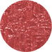 Square Patterned Red Rug, pat2160rd