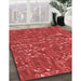 Patterned Red Rug in Family Room, pat2160rd
