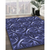 Patterned Midnight Blue Rug, pat2161blu