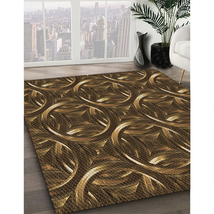 Patterned Light Brown Rug in Family Room, pat2161brn