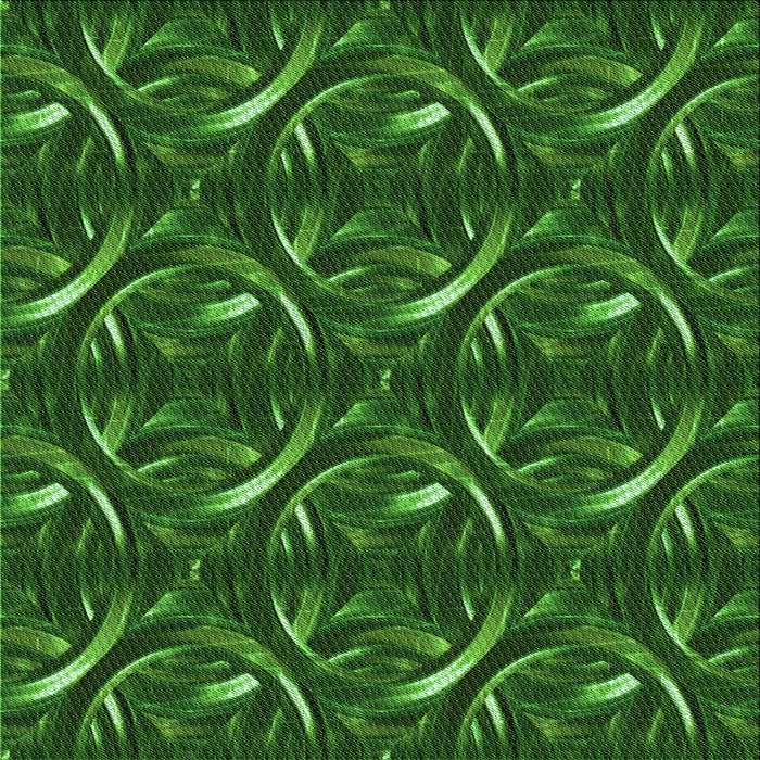 Round Patterned Deep Emerald Green Rug, pat2161grn