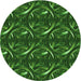Square Patterned Deep Emerald Green Rug, pat2161grn