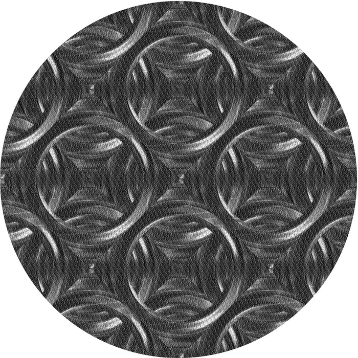 Square Patterned Charcoal Black Rug, pat2161gry