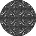 Square Patterned Charcoal Black Rug, pat2161gry