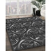 Patterned Charcoal Black Rug in Family Room, pat2161gry