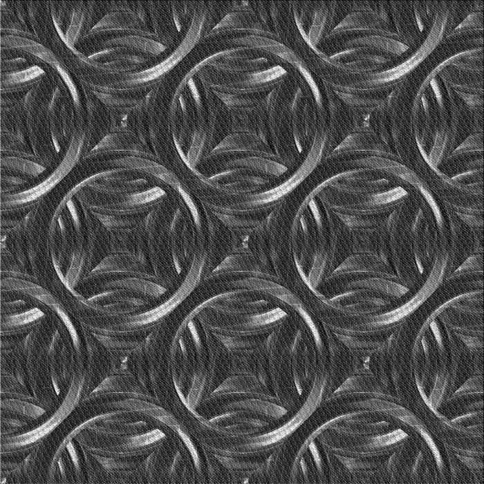 Round Patterned Charcoal Black Rug, pat2161gry
