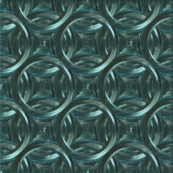 Round Patterned Aquamarine Stone Green Rug, pat2161lblu
