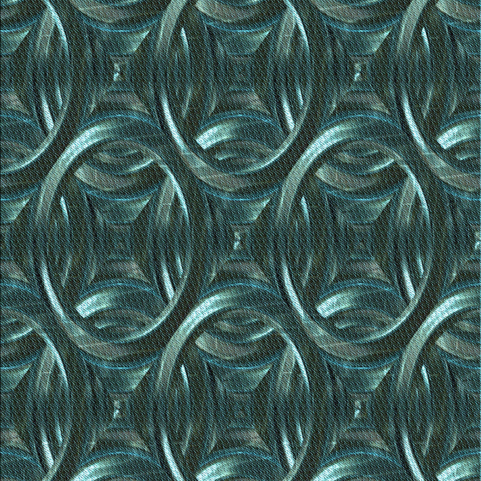 Patterned Aquamarine Stone Green Rug, pat2161lblu