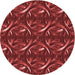 Square Patterned Red Rug, pat2161rd