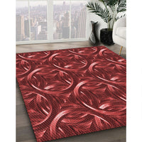 Patterned Red Rug, pat2161rd