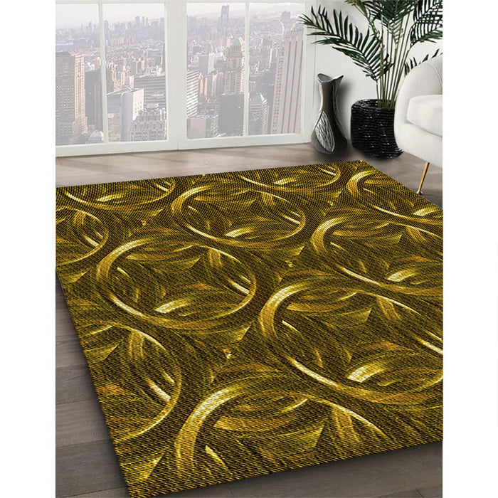 Patterned Red Rug in Family Room, pat2161yw