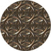 Square Machine Washable Transitional Dark Almond Brown Rug, wshpat2161