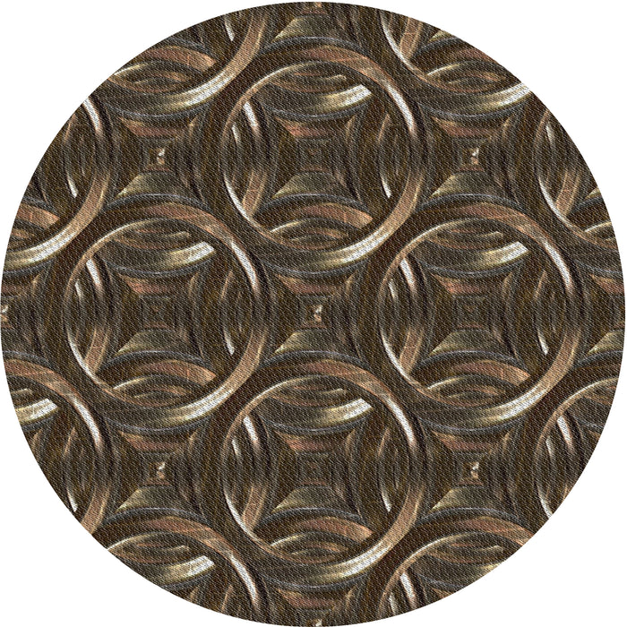 Sideview of Patterned Dark Almond Brown Novelty Rug, pat2161