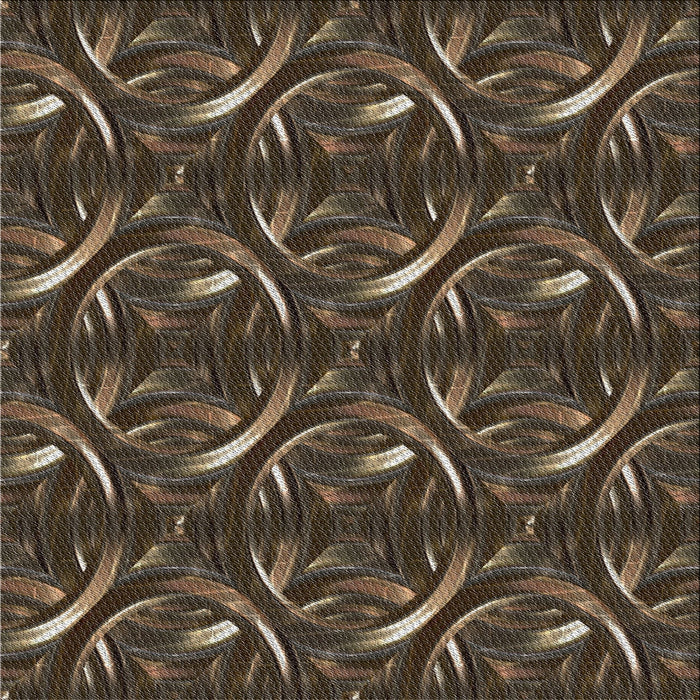 Square Patterned Dark Almond Brown Novelty Rug, pat2161