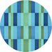 Square Patterned Blue Rug, pat2162lblu
