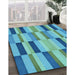 Patterned Blue Rug in Family Room, pat2162lblu