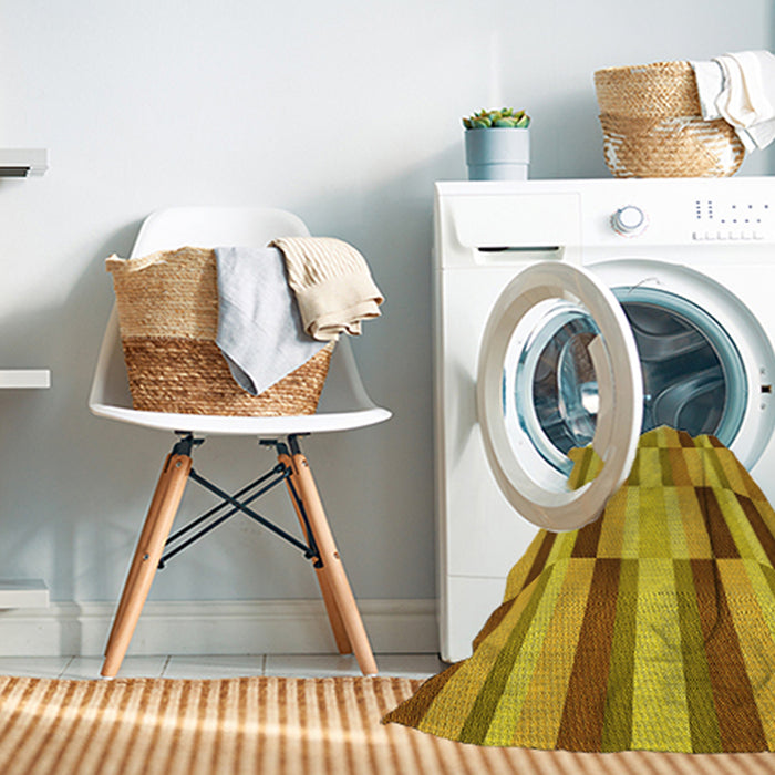 Machine Washable Transitional Dark Bisque Brown Rug in a Washing Machine, wshpat2162yw