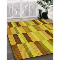 Patterned Dark Bisque Brown Rug, pat2162yw
