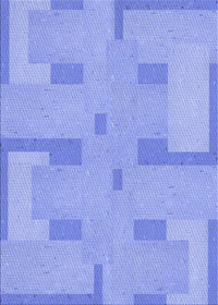 Machine Washable Transitional Light Slate Blue Rug, wshpat2163blu