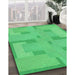 Machine Washable Transitional Neon Green Rug in a Family Room, wshpat2163grn