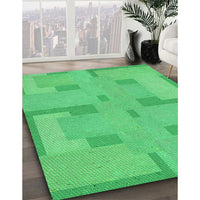 Patterned Neon Green Rug, pat2163grn