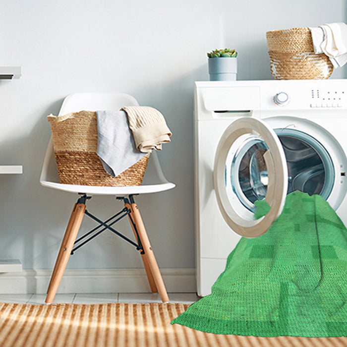 Machine Washable Transitional Neon Green Rug in a Washing Machine, wshpat2163grn