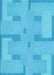 Patterned Bright Cyan Blue Rug, pat2163lblu