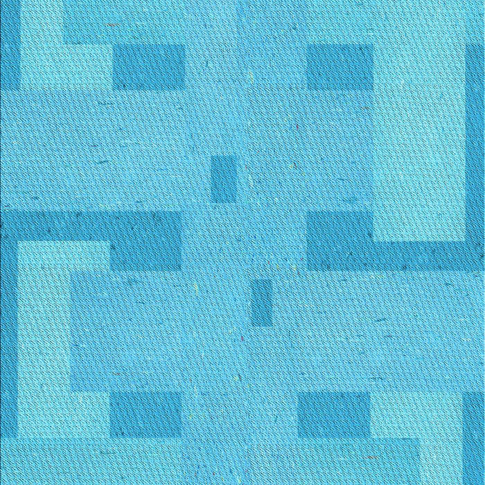 Patterned Bright Cyan Blue Rug, pat2163lblu