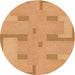 Square Patterned Orange Rug, pat2163org