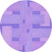 Square Patterned Bright Lilac Purple Rug, pat2163pur