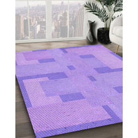 Patterned Bright Lilac Purple Rug, pat2163pur