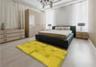 Patterned Orange Gold Rug in a Bedroom, pat2163yw