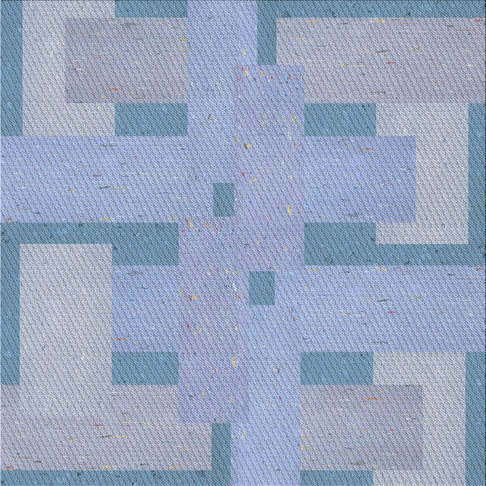 Square Patterned Steel Blue Novelty Rug, pat2163